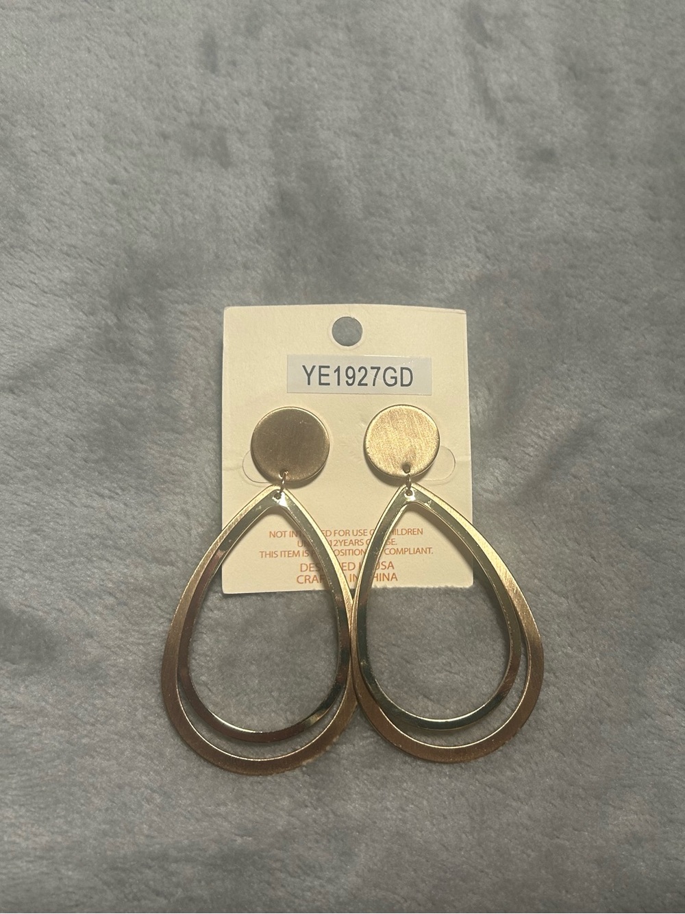 Pomina Lead Compliant Teardrop Gold Tone Earrings